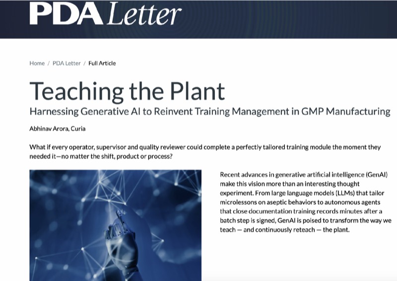 PDA Letter article — Teaching the Plant